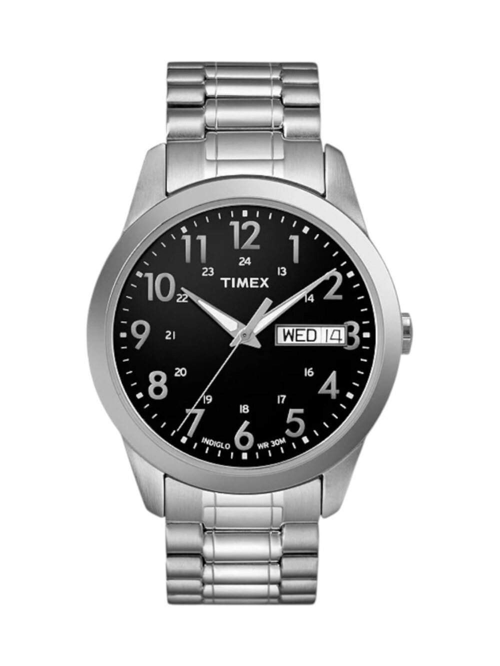 Timex Mens Silver Tone Stainless Steel Expansion Band Watch T2m932 New In Box